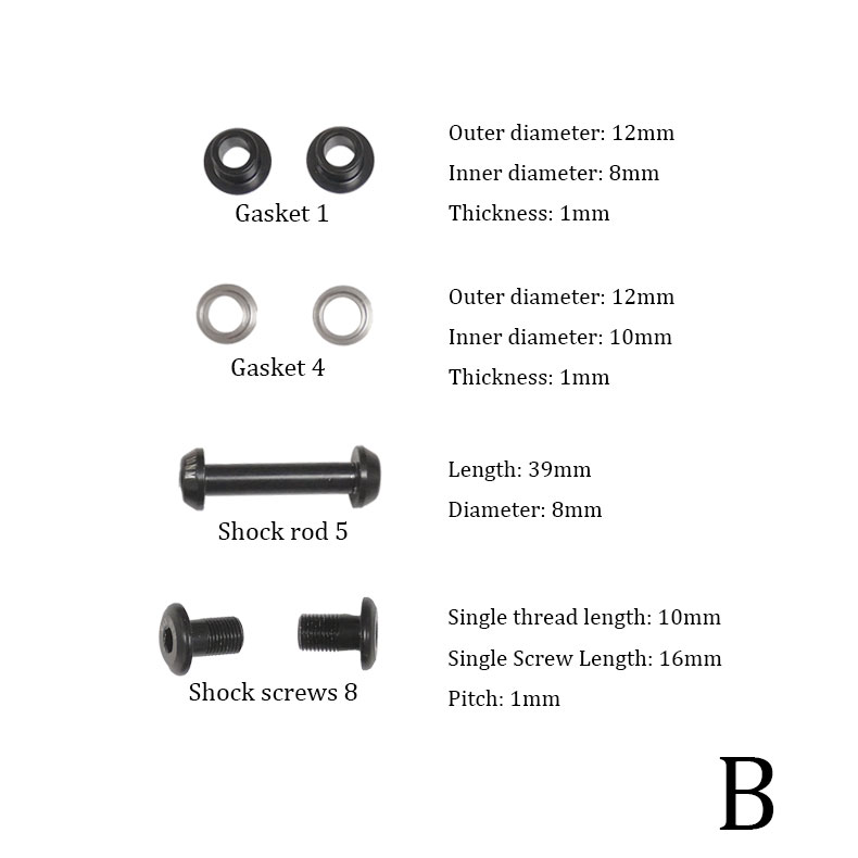 1set Bicycle Rear Shock Mounting Hardware Absorber Bushing Screw