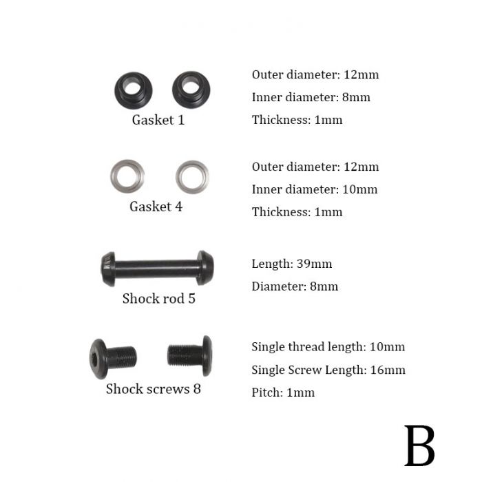 1set Bicycle Rear Shock Mounting Hardware Absorber Bushing Screw