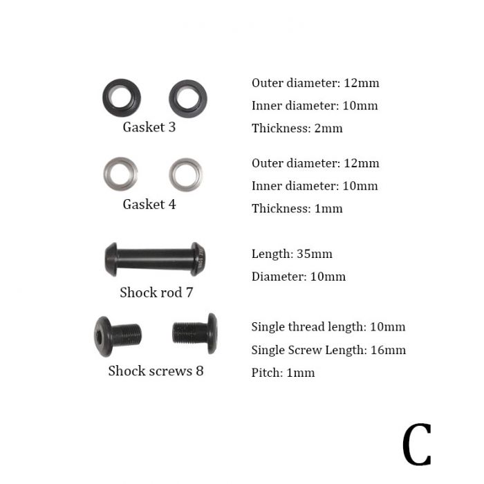 25.4 * 8mm Shock Absorber Adapter,Mountain Bike Shock Absorber Bushing Rear Shock Mount Hardware Bicycle Accessory