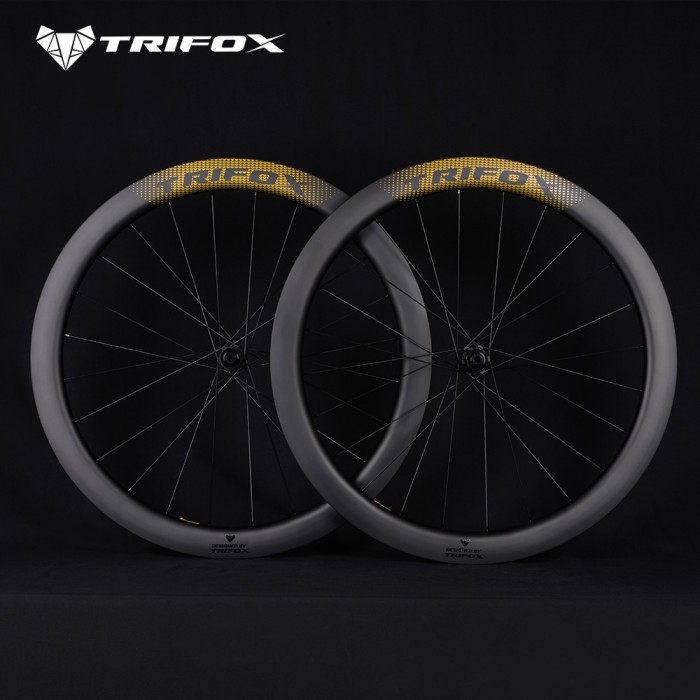 Carbon Disc Wheel 700C Road Bike Disc Brake Centerlock Wheelset TRIFOX Cycling