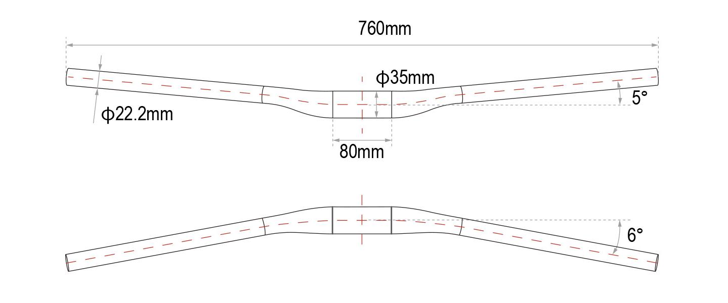 Trifox Mountain Bike Handlebar 35mm