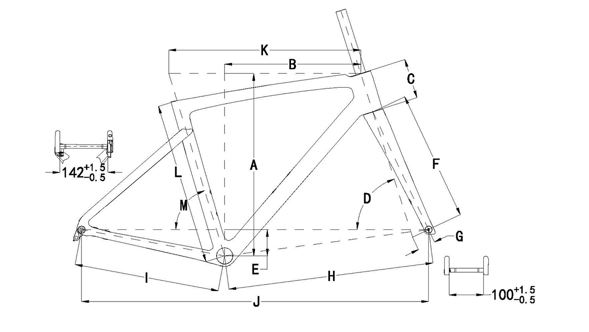 Geometría del Bici de Carretera X18