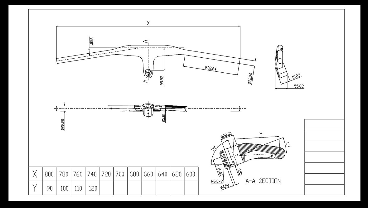 MTB Bike Frame SDY21 Geometry