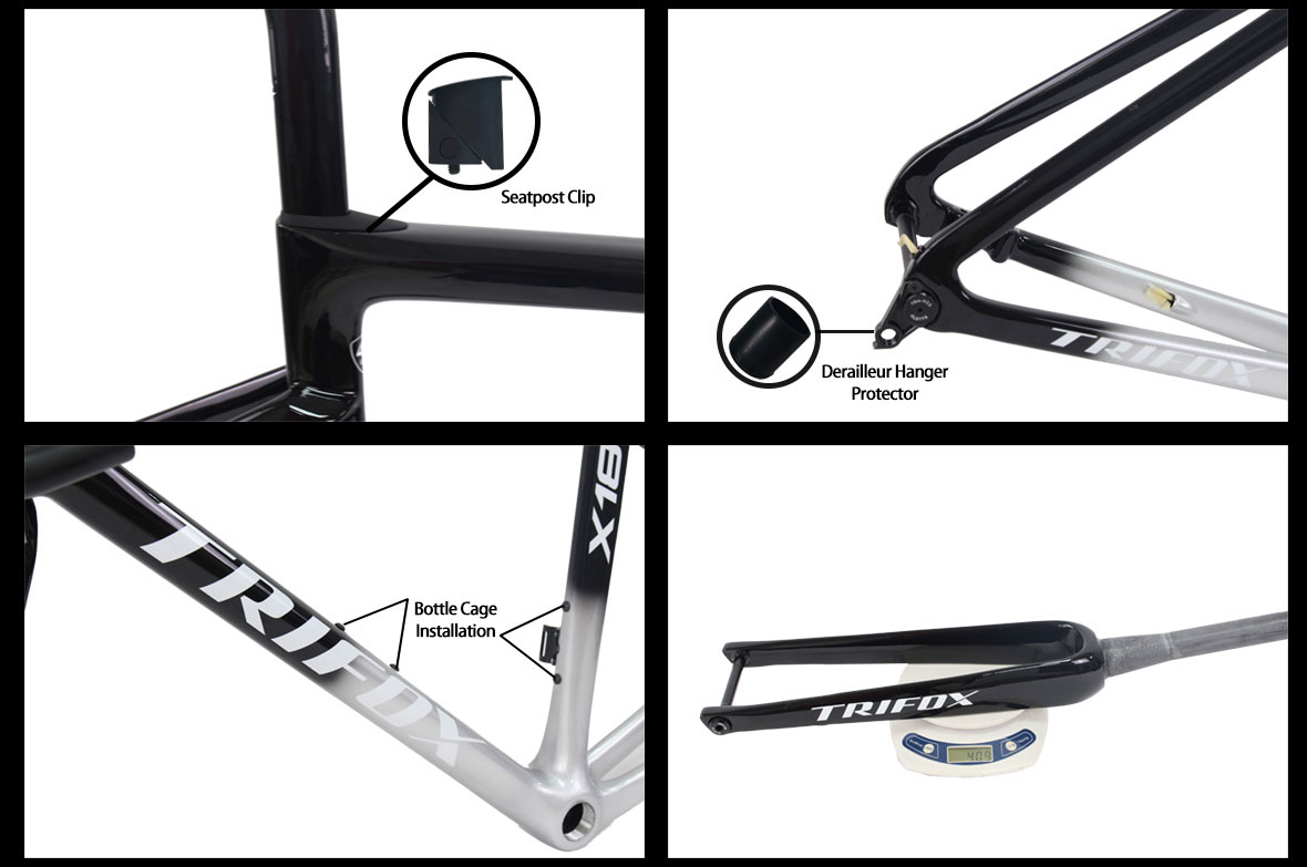 Total Internal Cable Routing Carbon Bike Frameset X18 Details 02