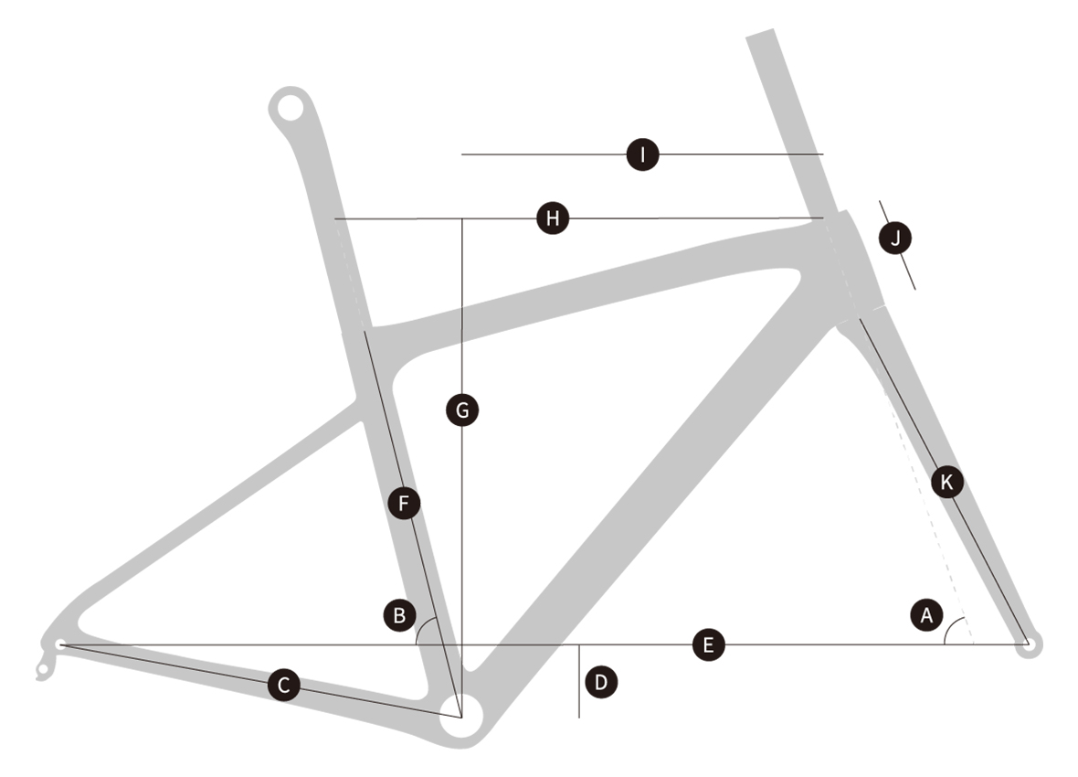 TRIFOX Lightweight Carbon Road Bike Frameset X16TA Geometry  