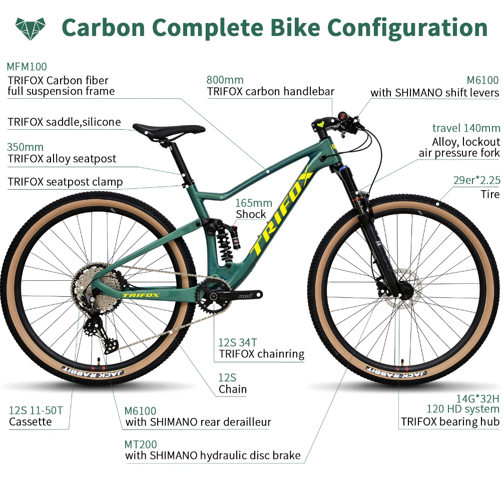 TRIFOX Pioneer carbon full suspension mountain bike