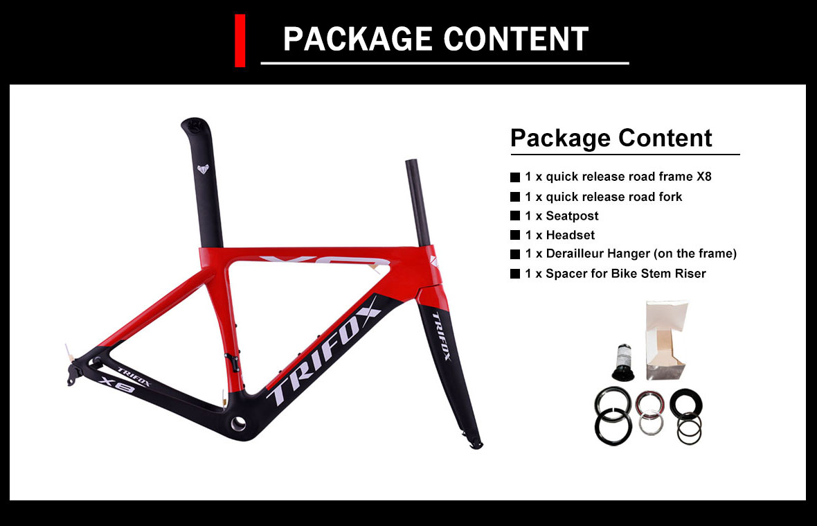 700C Carbon Road Bike Frame X8QR AERO Lightweight Durable