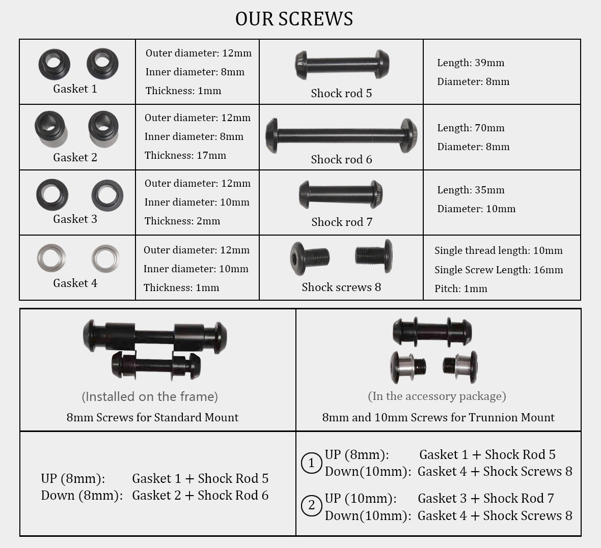 full suspension carbon MTB frame MFM100 Shock absorber installation method