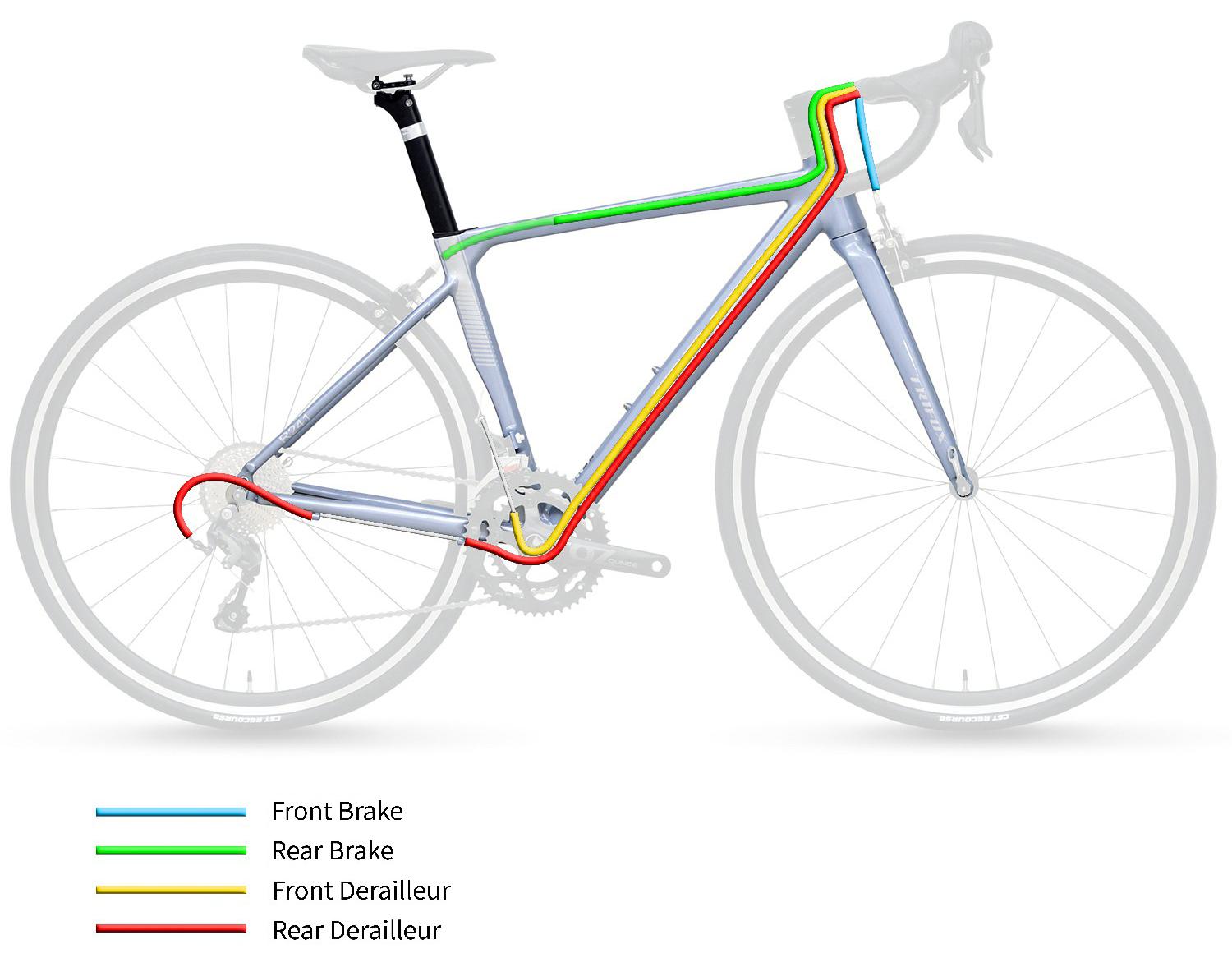Trifox 700c Aluminum Road Bike C Brake Frameset R214QR Internal wiring diagram