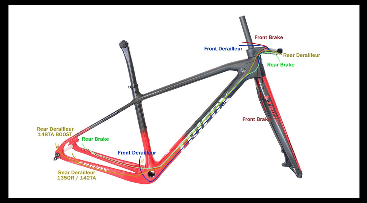 Trifox Bike Frameset SDY21 Cable Routing
