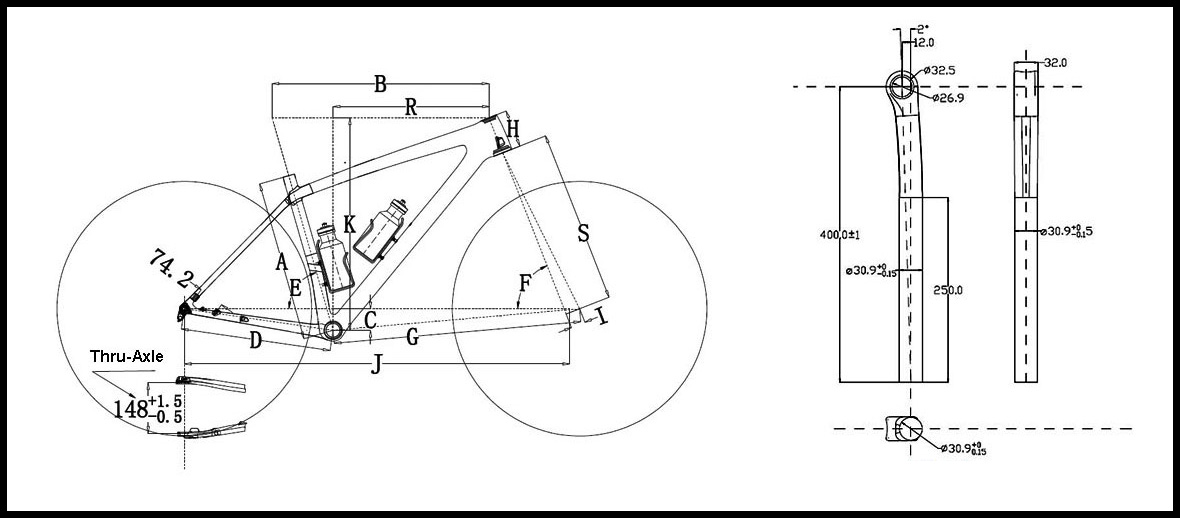 Trifox 29er hardtail bike frame SDY20 Parameter