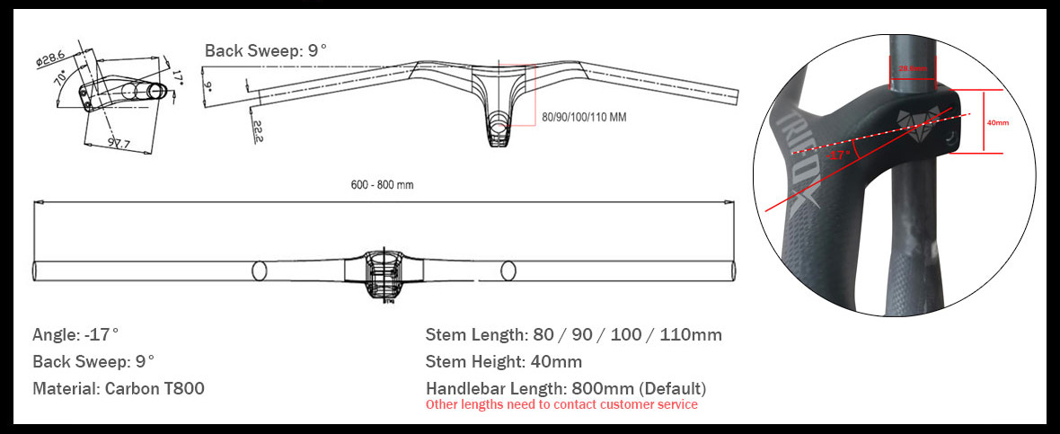 Geometría del Manillar De Bicicleta RHB200