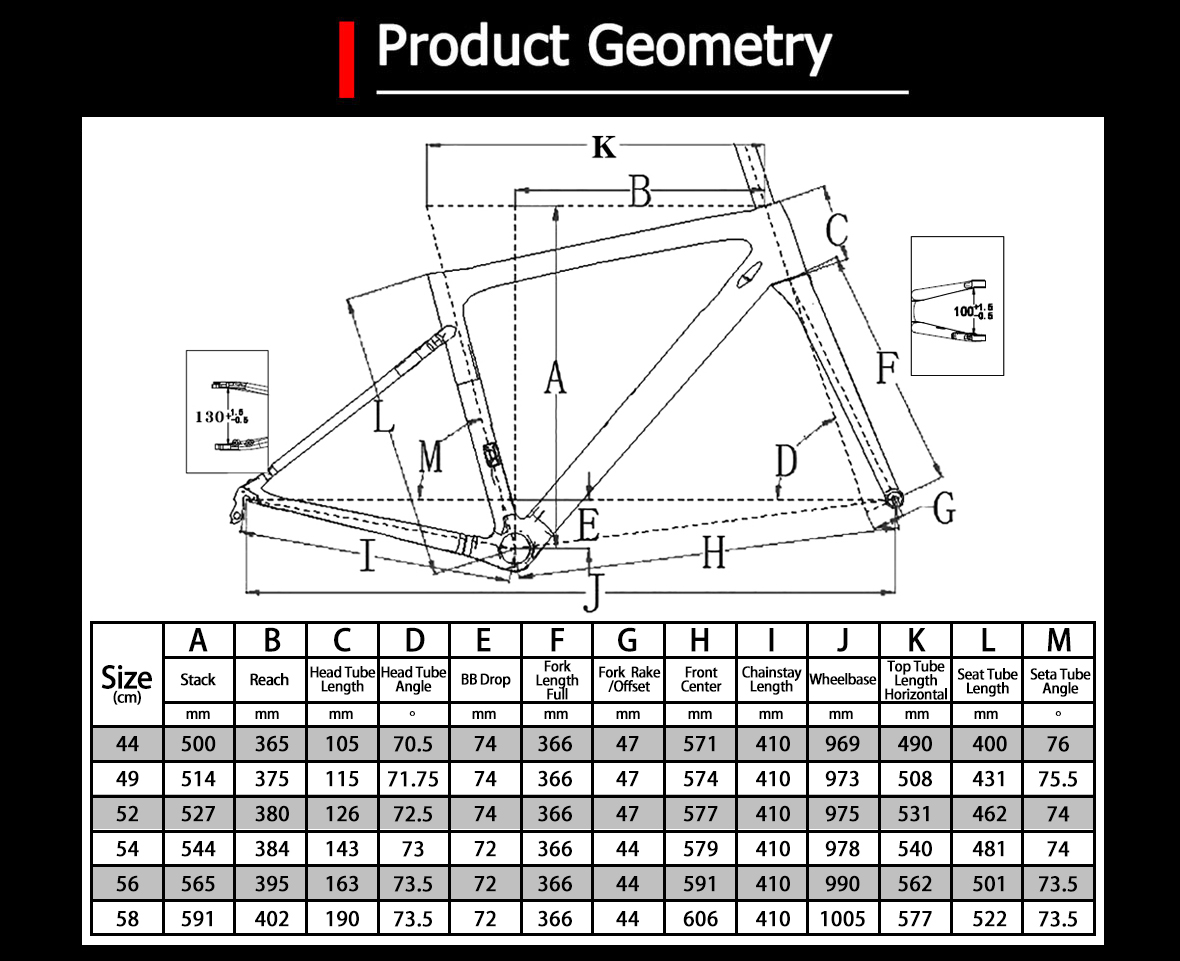 Trifox Bike Frame X16 Parameter