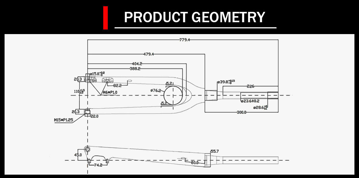 Trifox mountain bike fork TMK200 Geometry