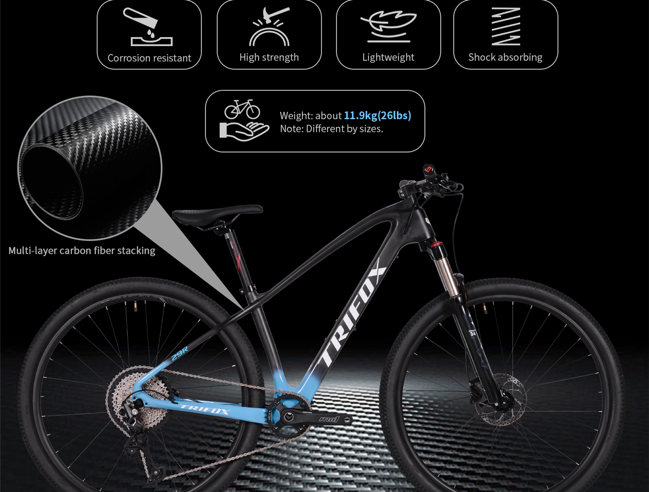 T800 carbon MTB frame