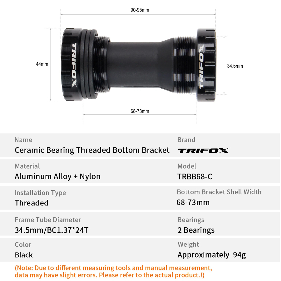 TRIFOX TRBB68 Aluminum Bicycle Bottom Bracket