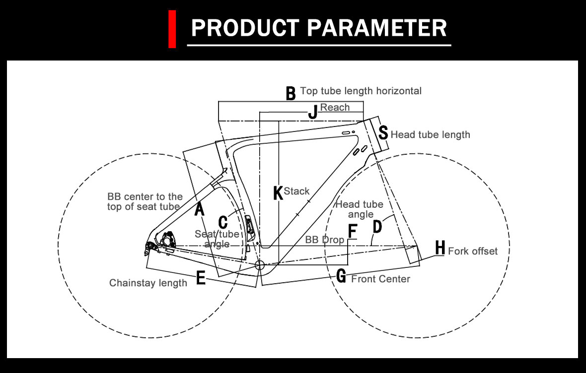 Carbon Fibre Road Bike Frameset X10 Parameter