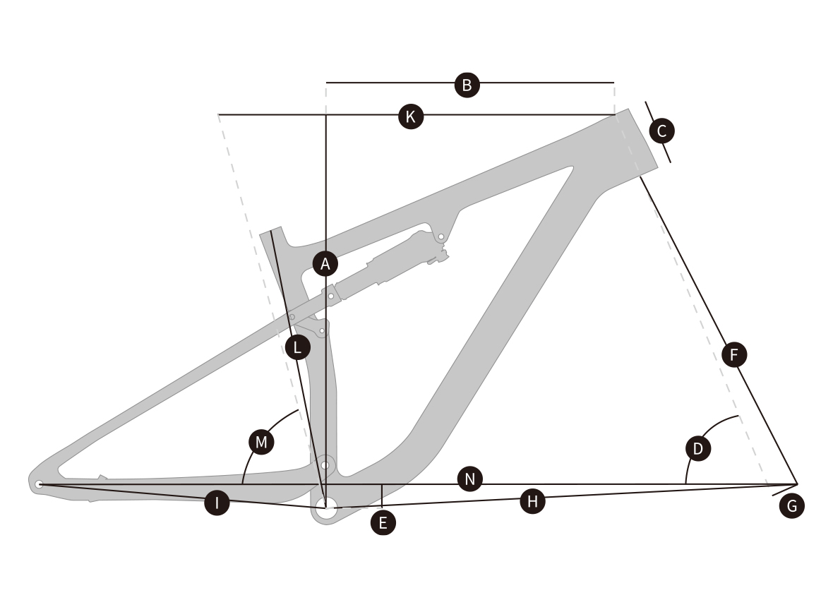 T800 Carbon full suspension bike frame TRAIL II PRO Geometry
