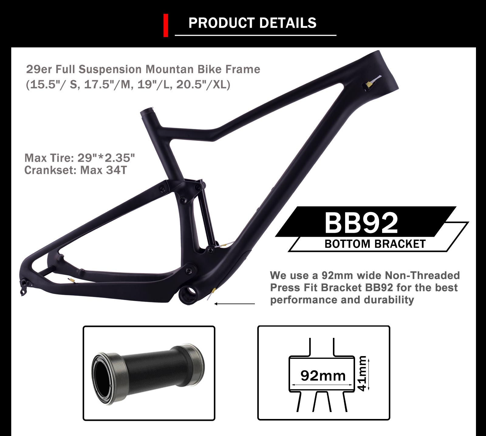 trail full suspension bike frames mfm100 Details 01