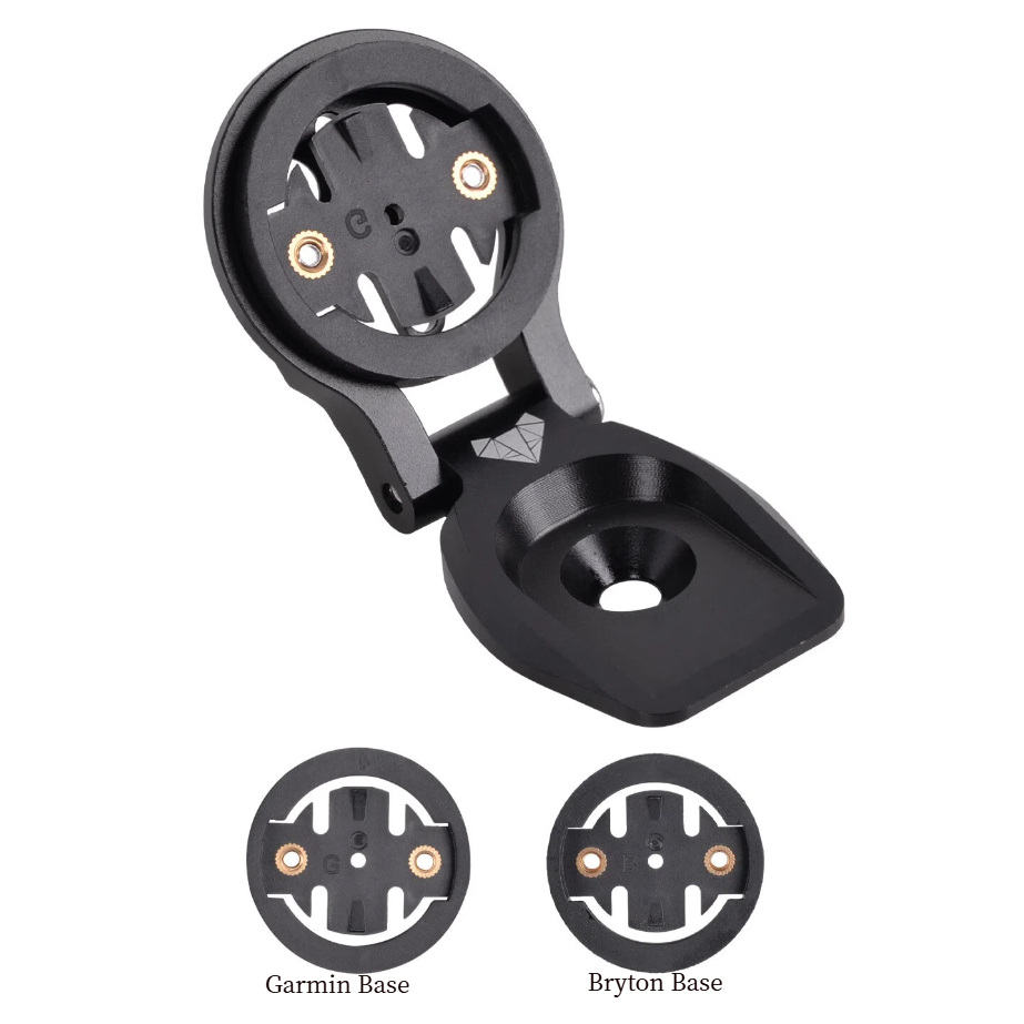 Adjustable bike computer mount on handlebar