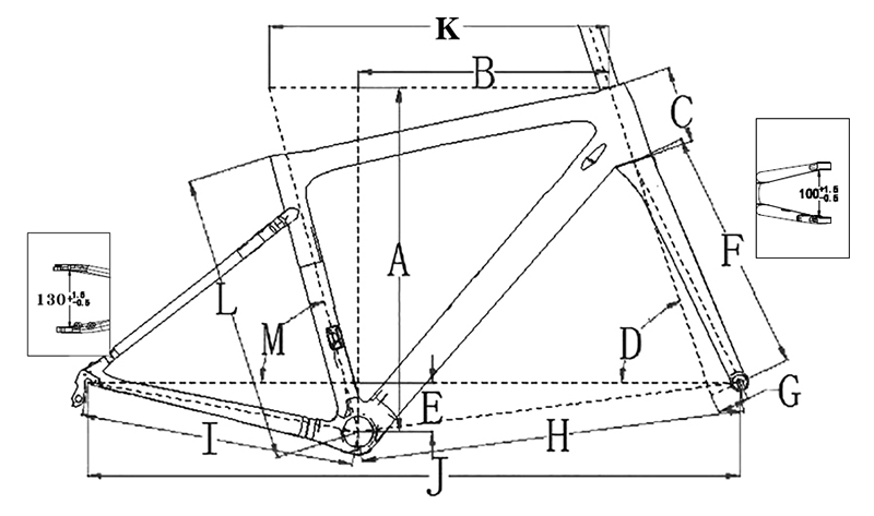 Geometría del Súper Ligero cuadro bicicleta carretera X16QR