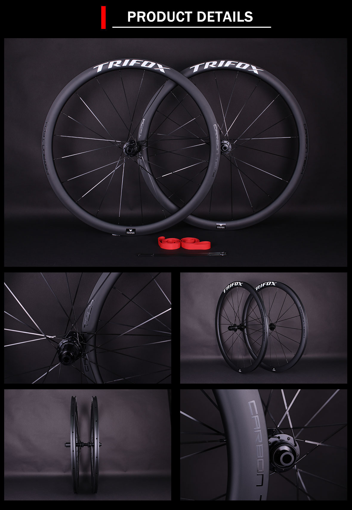 Carbon Road Bike Wheelset RW100TA Details