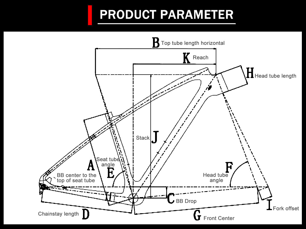 Geometría del Conjunto Cuadro Carbono MTB MFT200