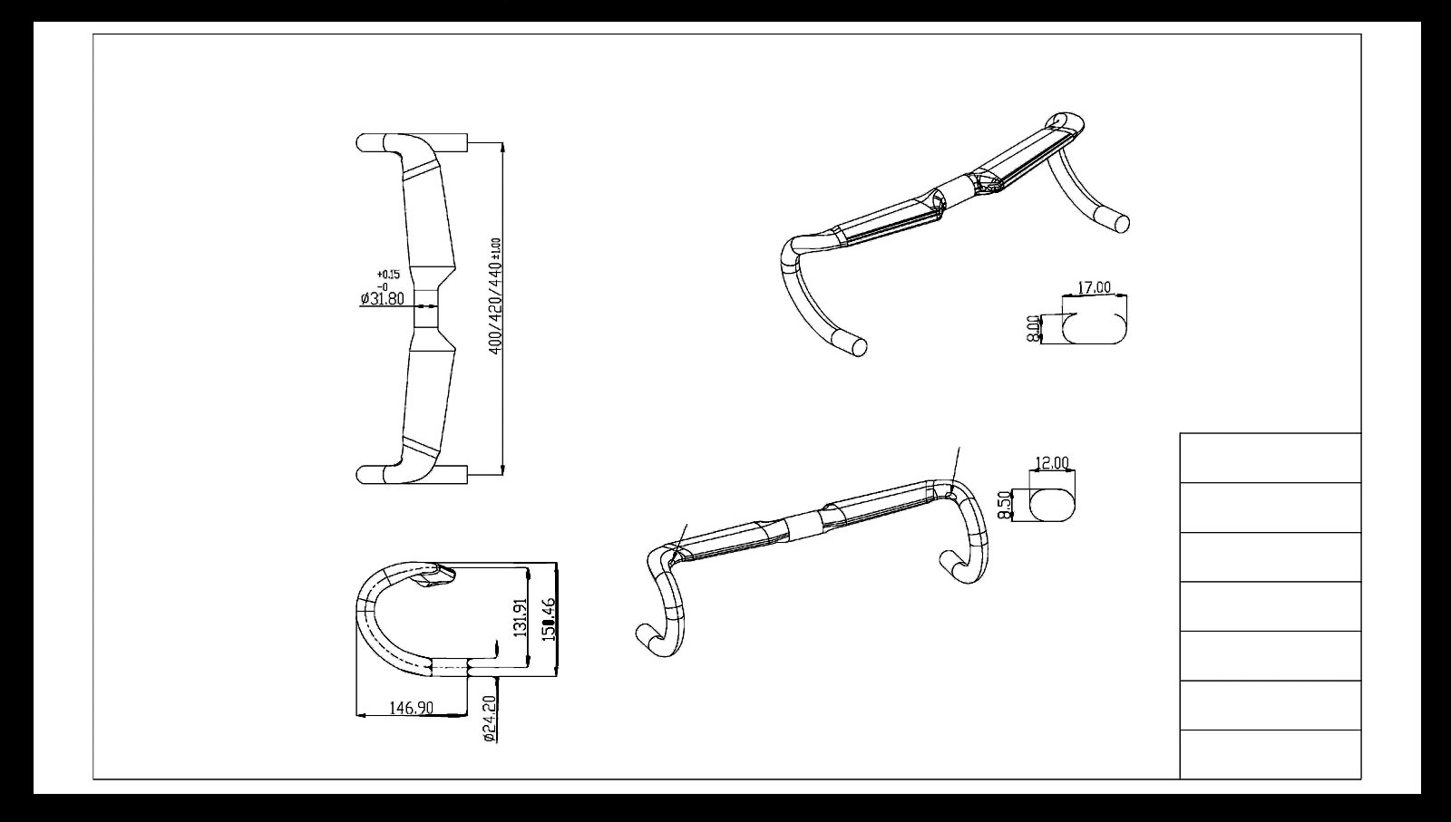 Geometry of Trifox Drop Handlebar for Carbon Road Bike Frame X18