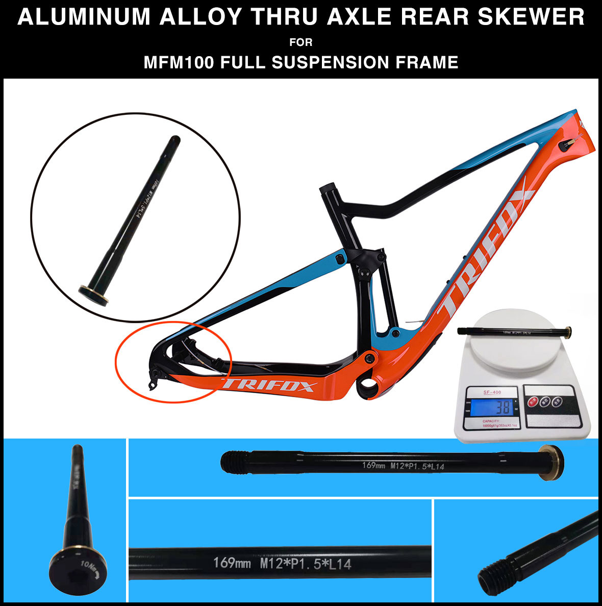 Aluminum Alloy Rear Axle Skewer ATS100 Details
