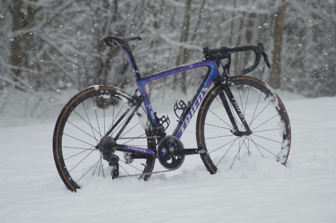 trifox carbon bike x16qr in winter