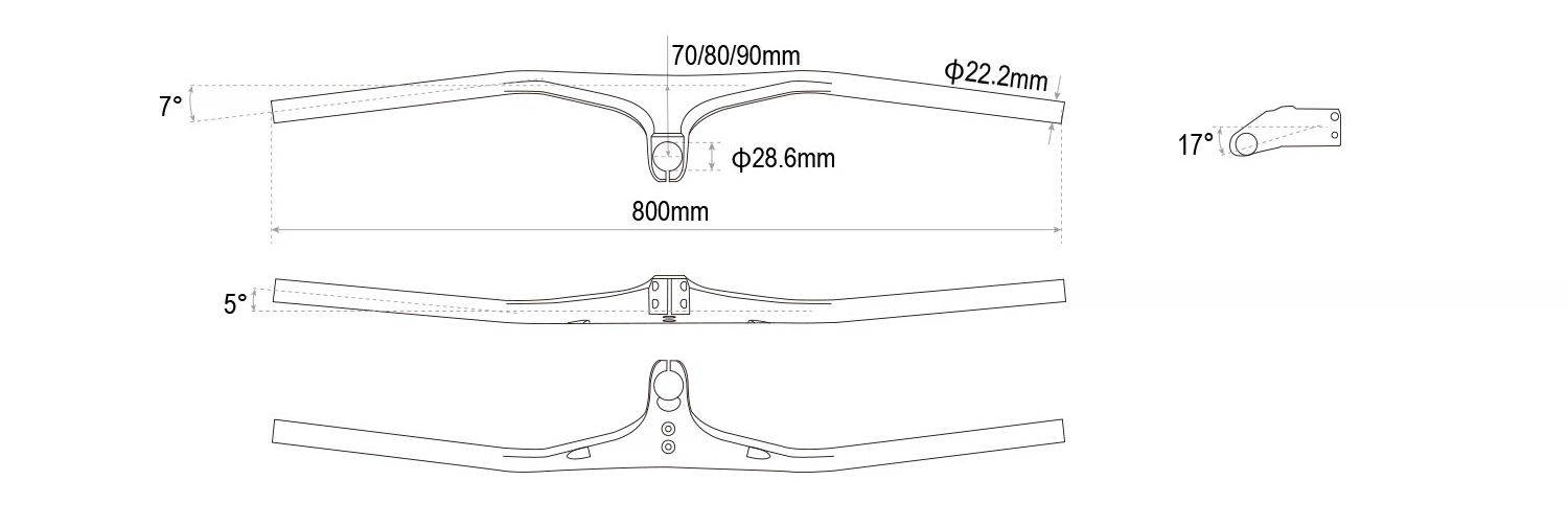 Trifox integrated stem handlebar RHB600 Geometry