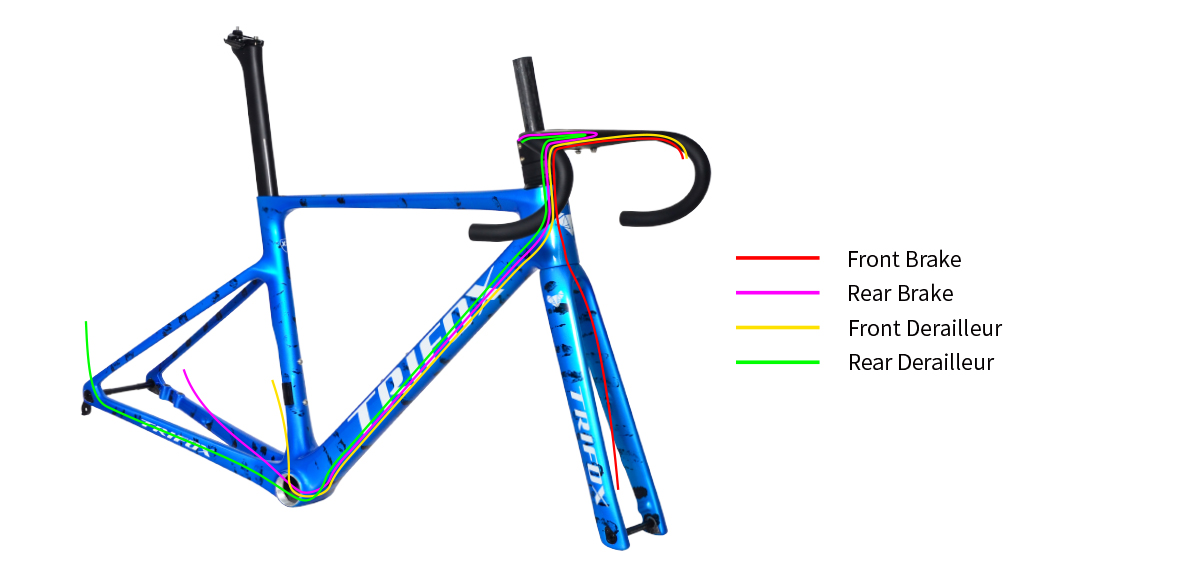 Carbon Fibre Framesets X9 Internal cable routing diagram